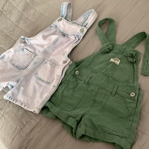 2 sets of overalls for toddler girl ( Gap and Oshkosh)